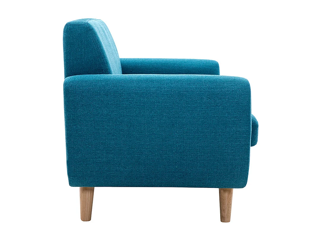 Skandinavisches 2-Sitzer-Sofa in Entenblau aus massivem Hevea PURE