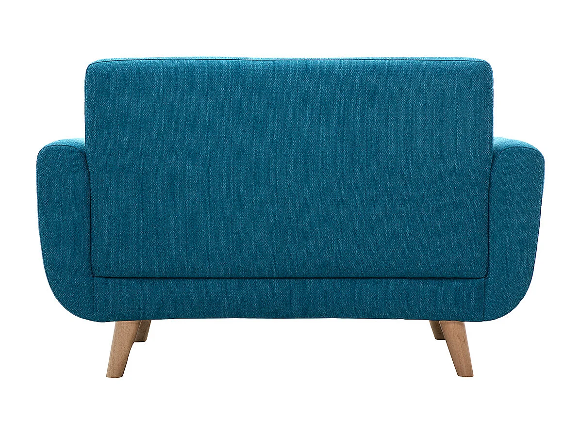 Skandinavisches 2-Sitzer-Sofa in Entenblau aus massivem Hevea PURE