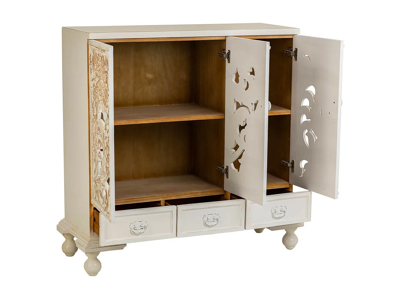 Aparador de madera blanco 115x43x110