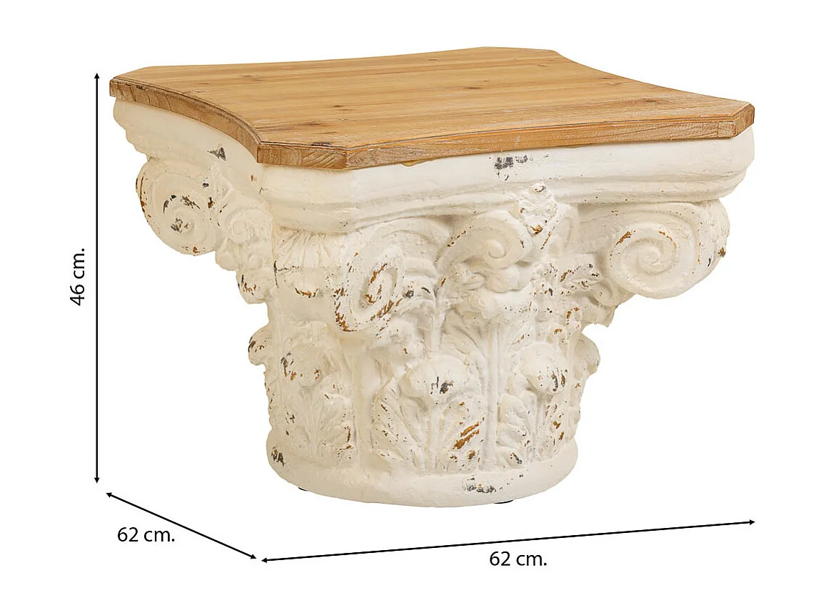 Brauner Couchtisch aus Holz 62x62x46h cm