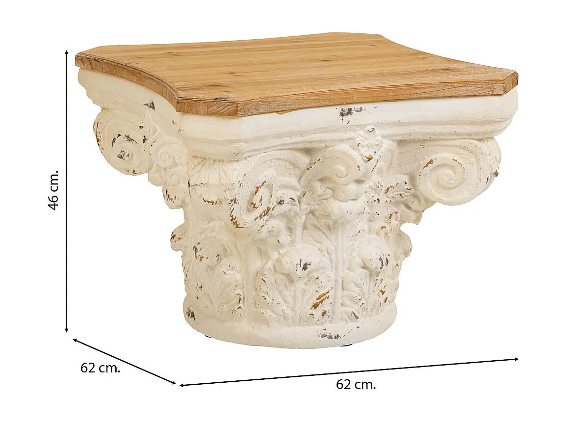 Brauner Couchtisch aus Holz 62x62x46h cm
