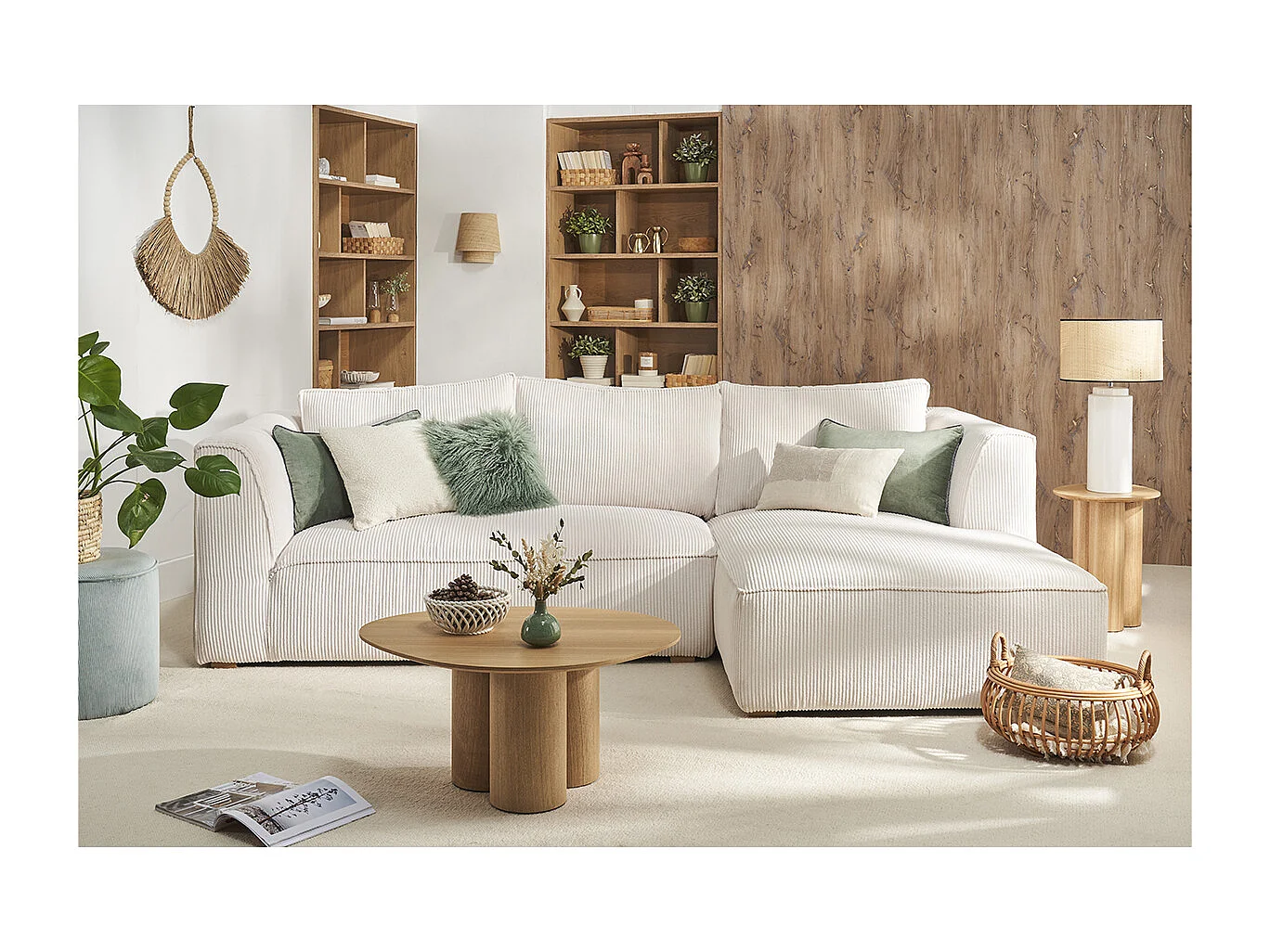 Table d'appoint bois clair L44 cm HOLLEN