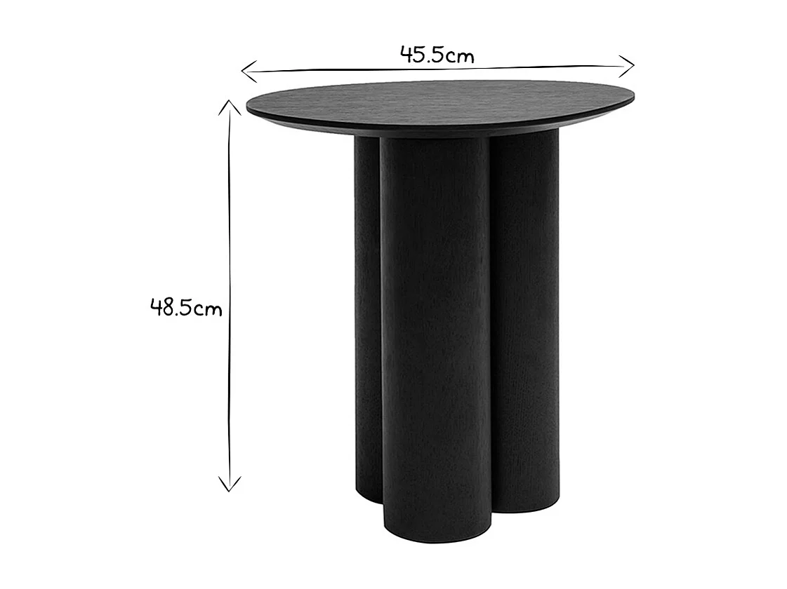 Table d'appoint design bois noir L44 cm HOLLEN