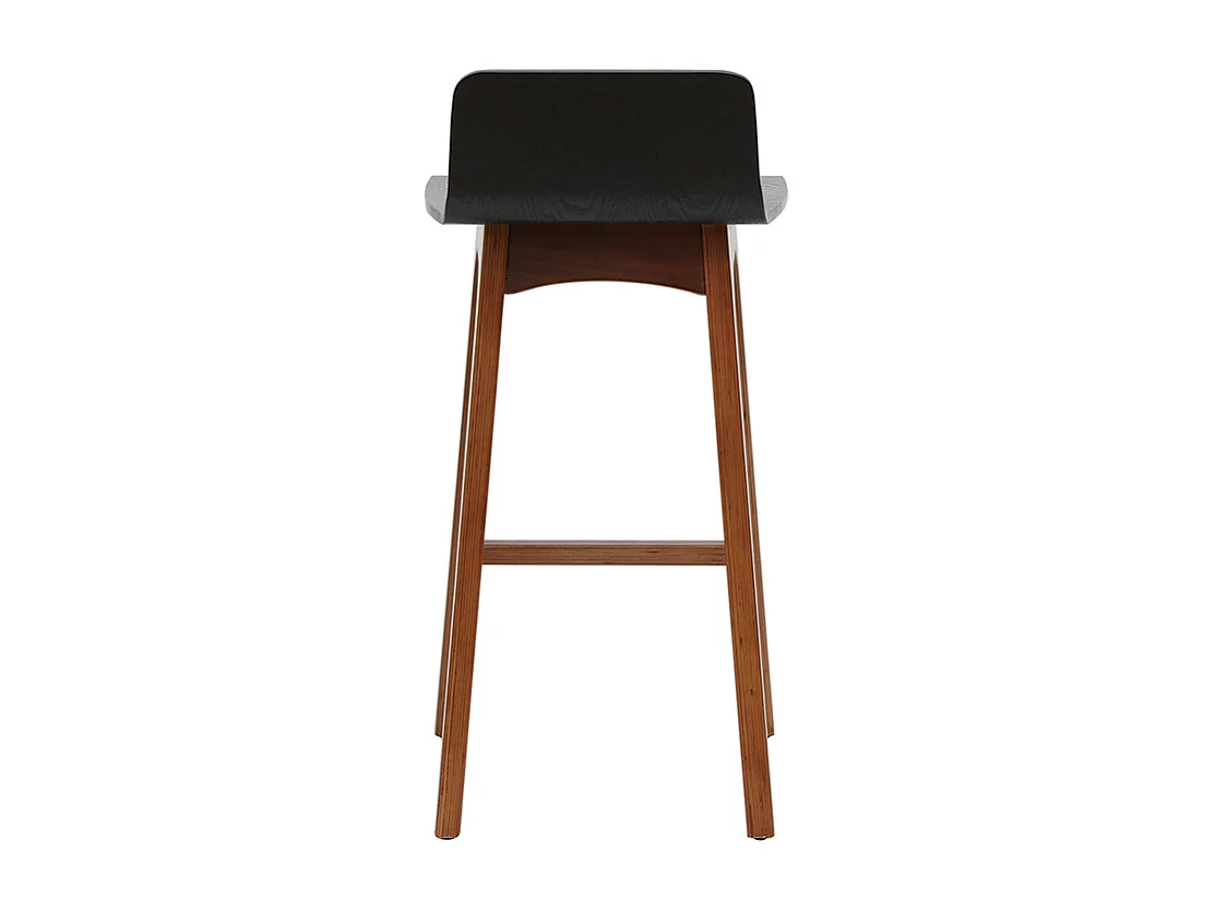 Tabourets de bar scandinaves noyer et noir H65 cm (lot de 2) BALTIK