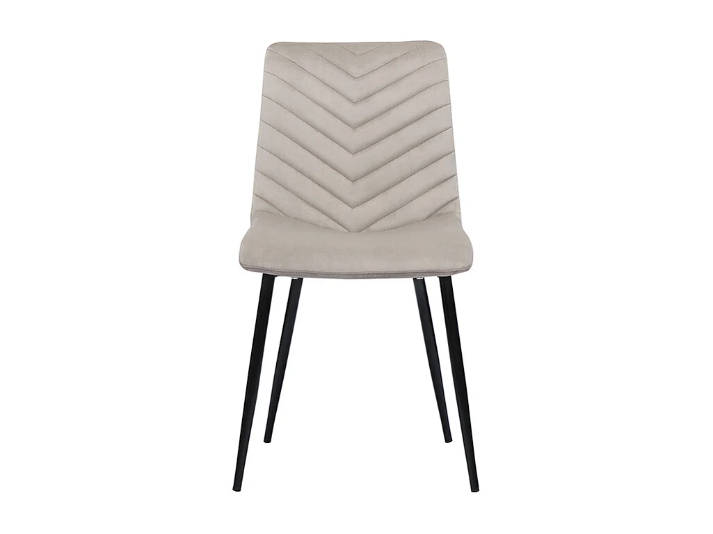 Chaises design en tissu velours taupe et métal noir (lot de 2) PUMPKIN