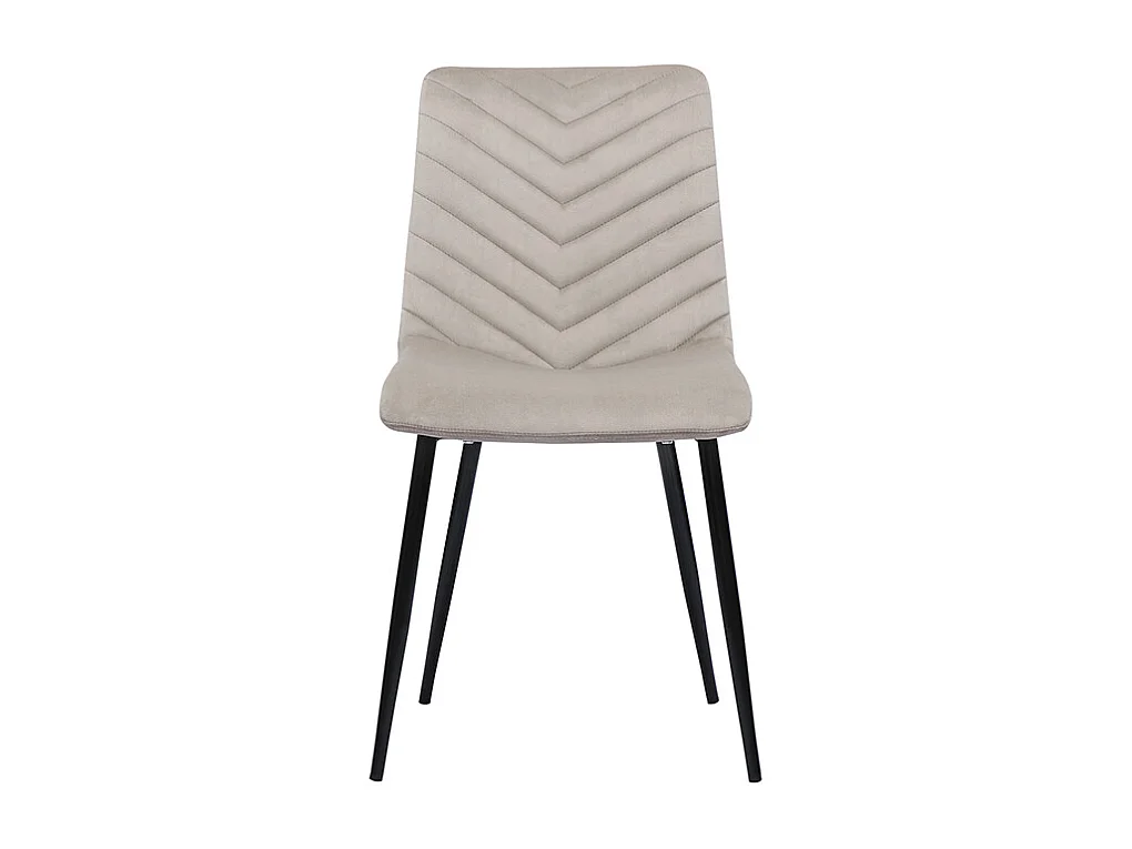 Chaises design en tissu velours taupe et métal noir (lot de 2) PUMPKIN