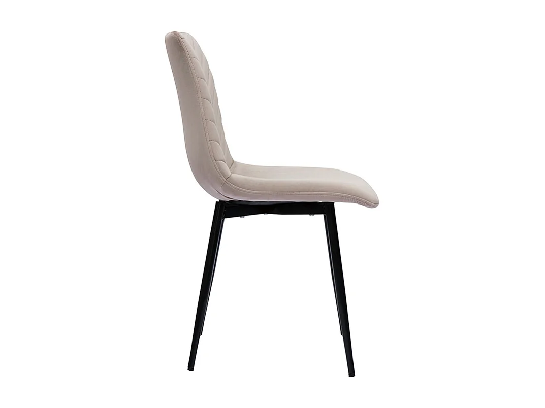 Chaises design en tissu velours taupe et métal noir (lot de 2) PUMPKIN