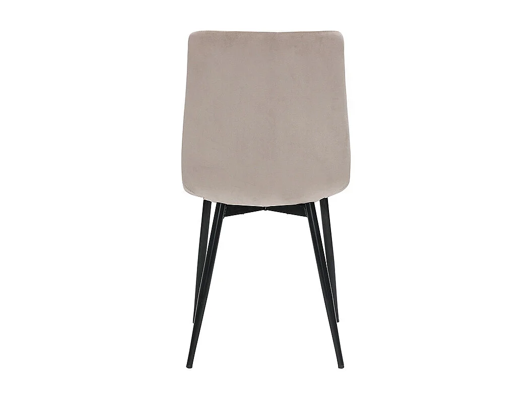 Chaises design en tissu velours taupe et métal noir (lot de 2) PUMPKIN