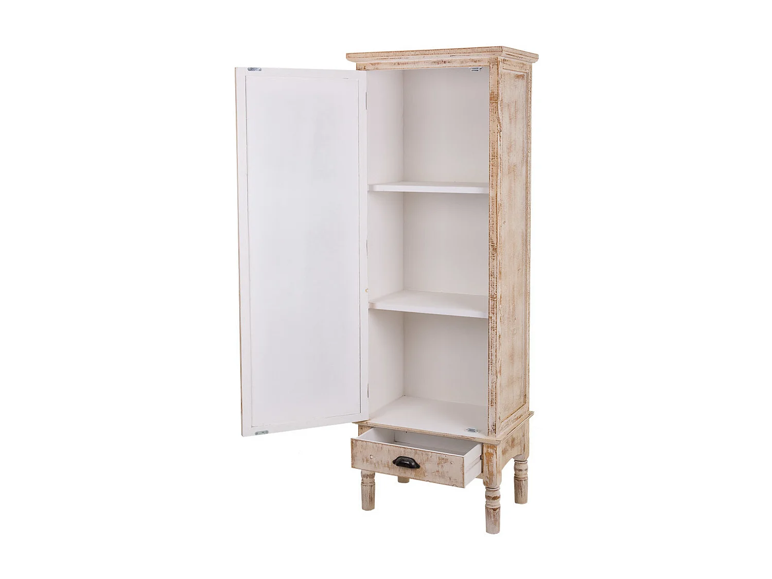 Brauner geschnitzter Holzschrank 55x36x160h cm