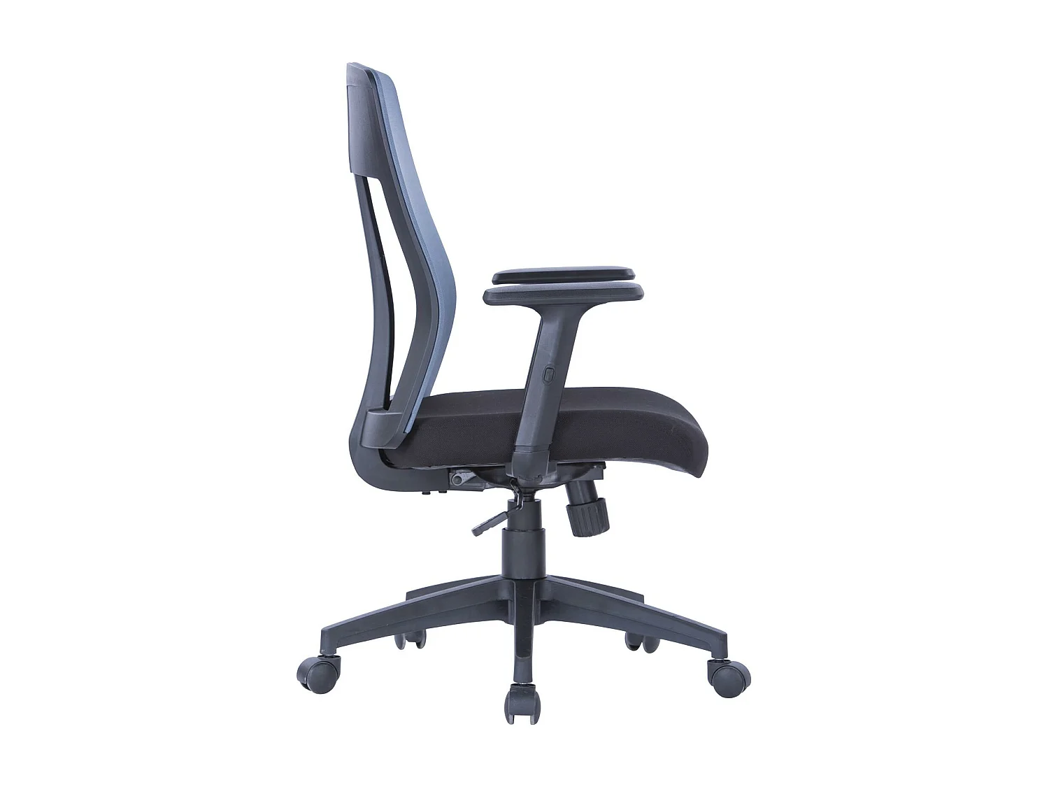 Laguna | Chaise de bureau à dossier haut en tissu gris / noir