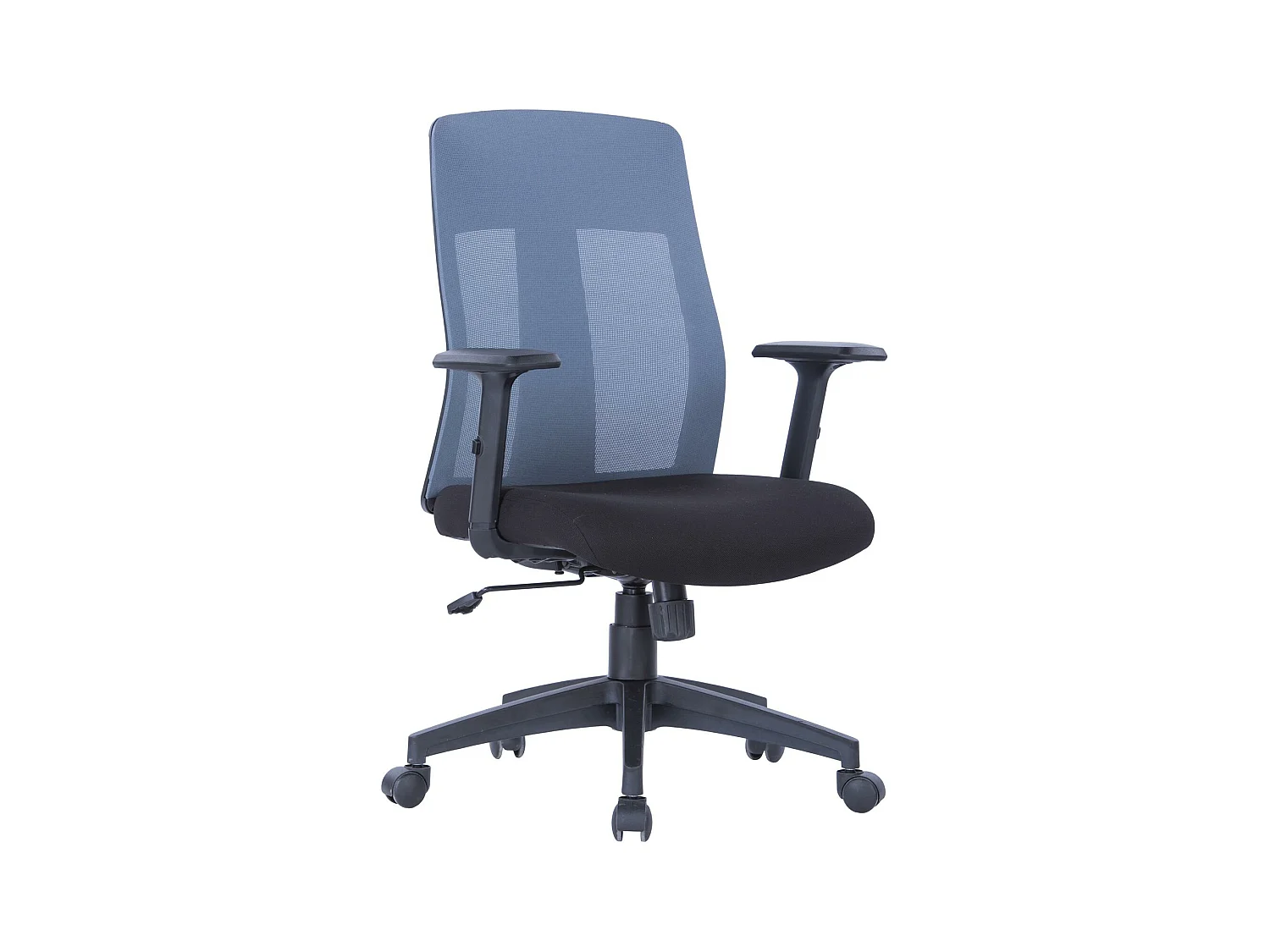 Laguna | Chaise de bureau à dossier haut en tissu gris / noir