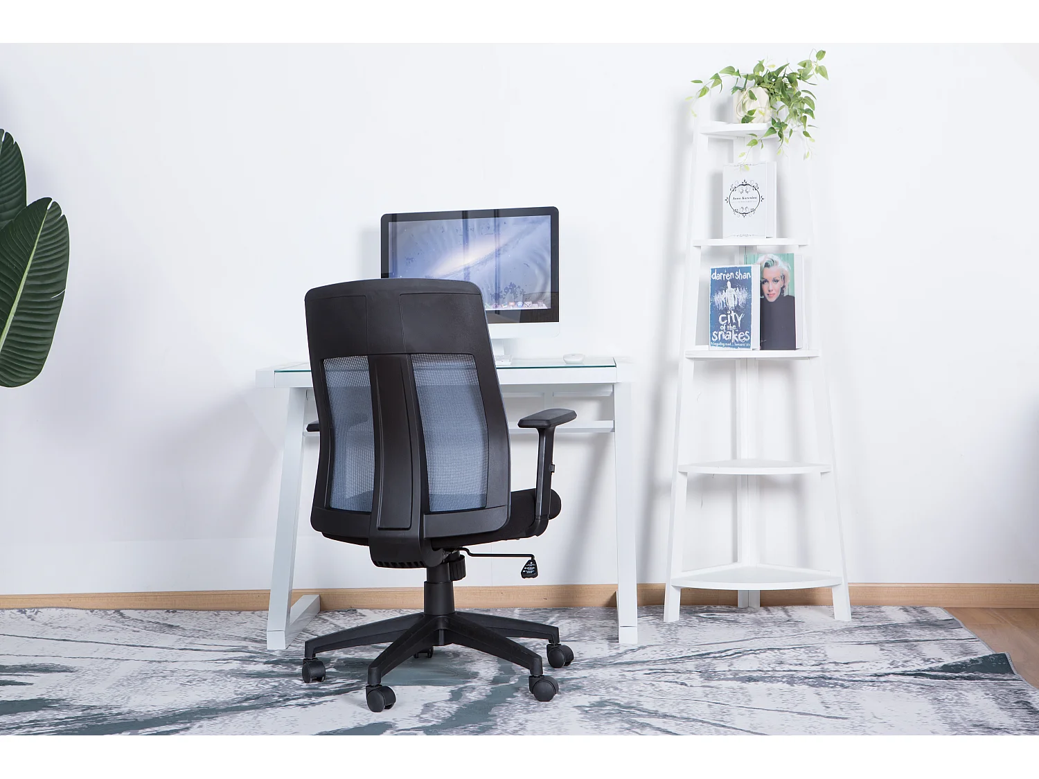 Laguna | Bureaustoel met hoge rugleuning in stof grijs/zwart