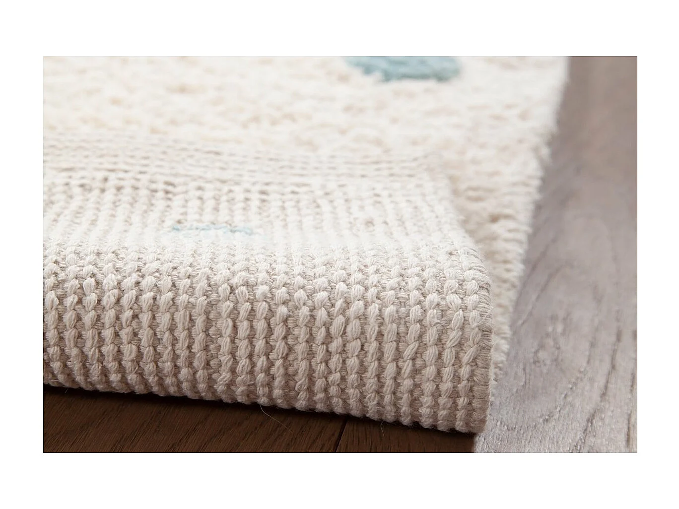 Tapis enfant en coton beige motif pois multicolore 100 x 150 cm DADA