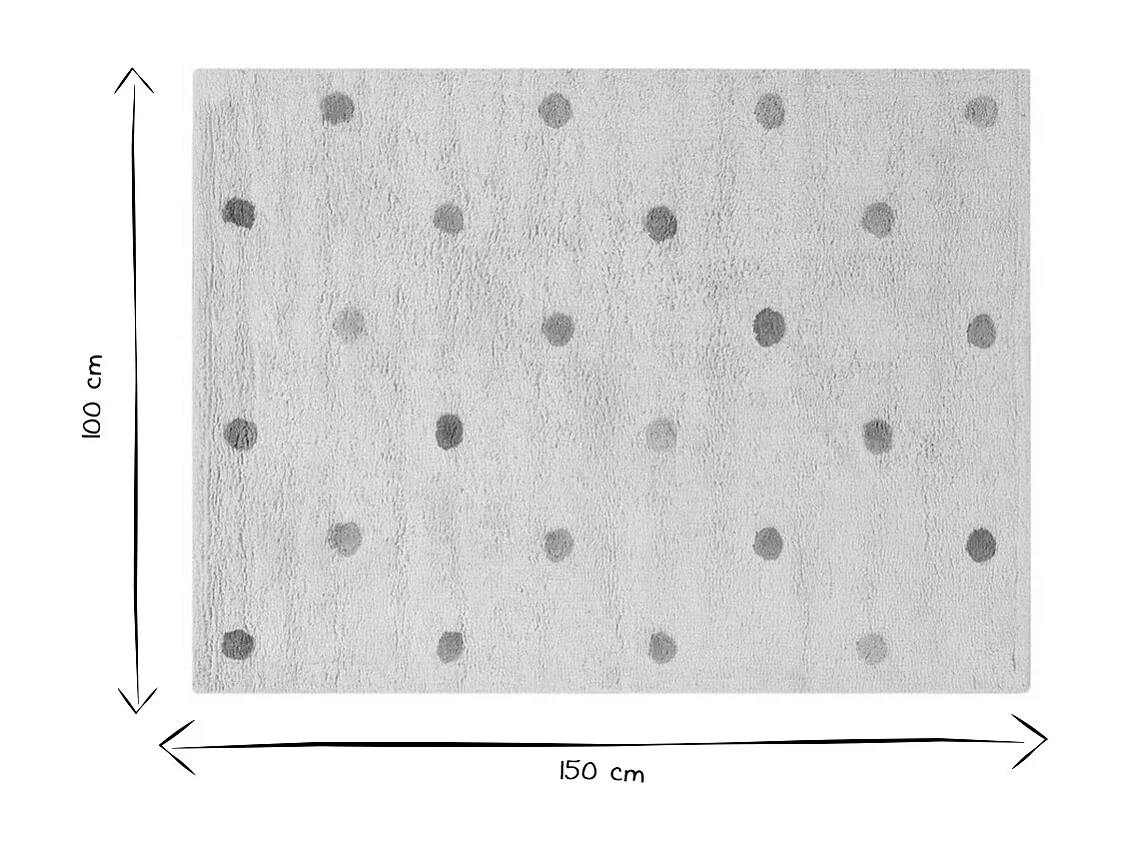 Tapis enfant en coton beige motif pois multicolore 100 x 150 cm DADA