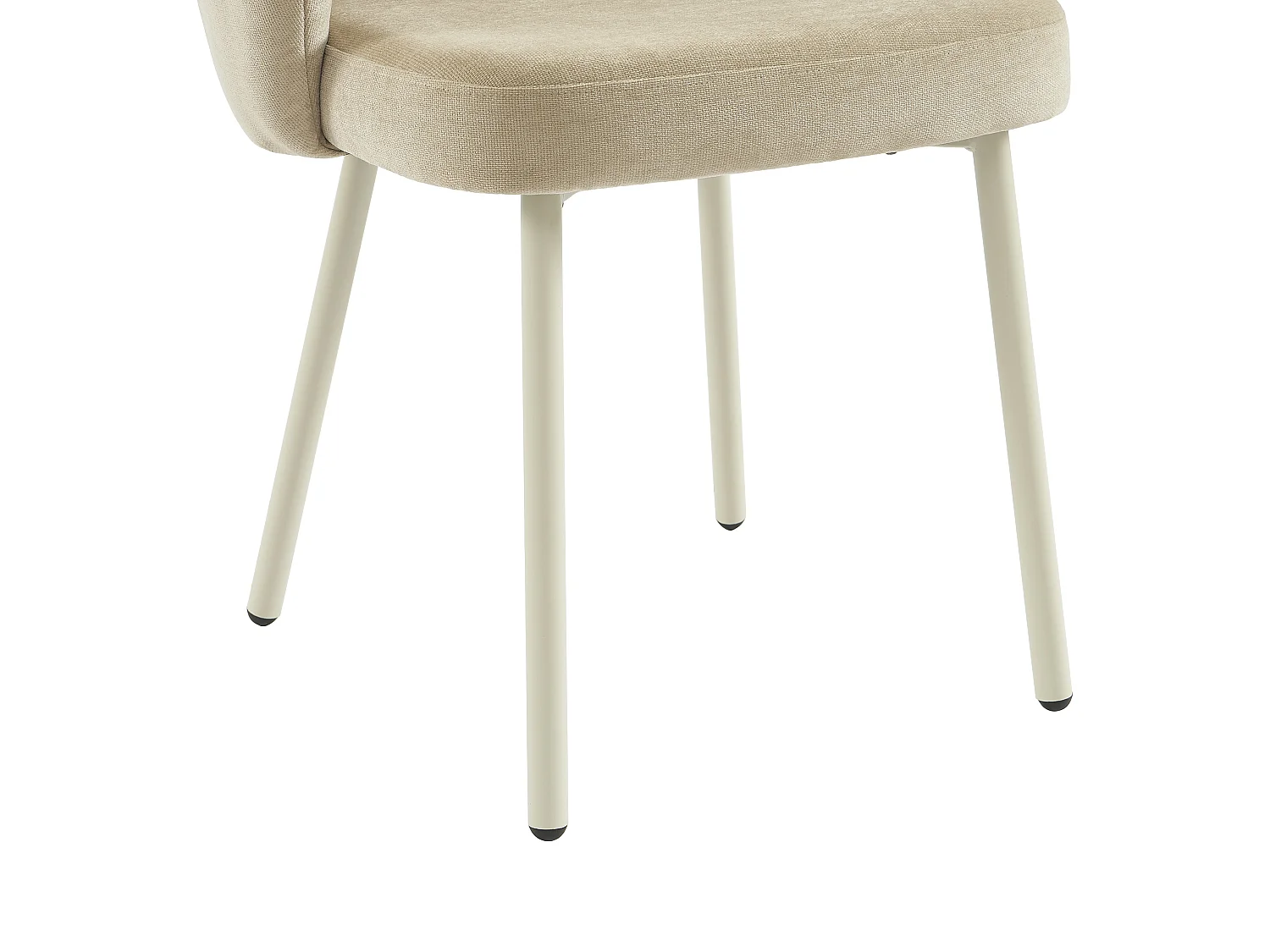 Lot de 2 chaises en tissu et métal blanc - Beige - TANURY