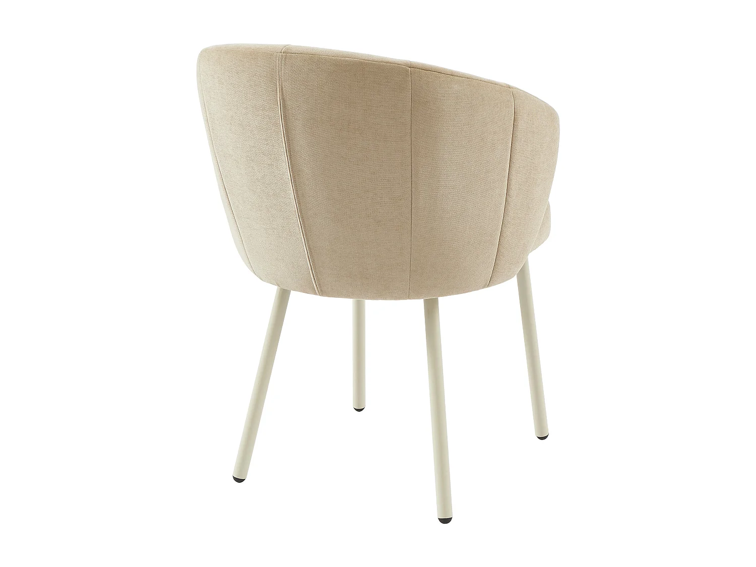 Lot de 2 chaises en tissu et métal blanc - Beige - TANURY