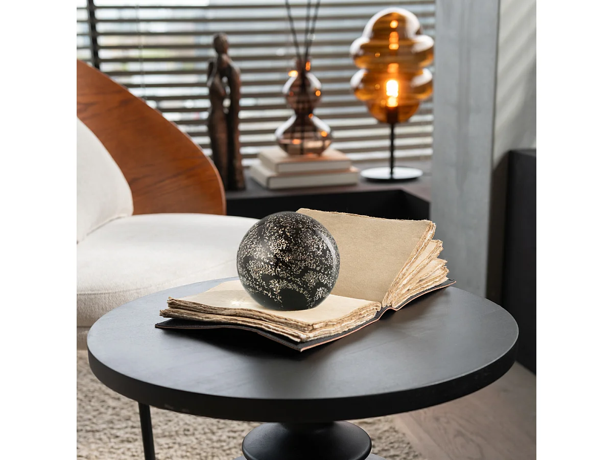 Presse-Papier en Verre "Stardust" 10cm Noir & Or