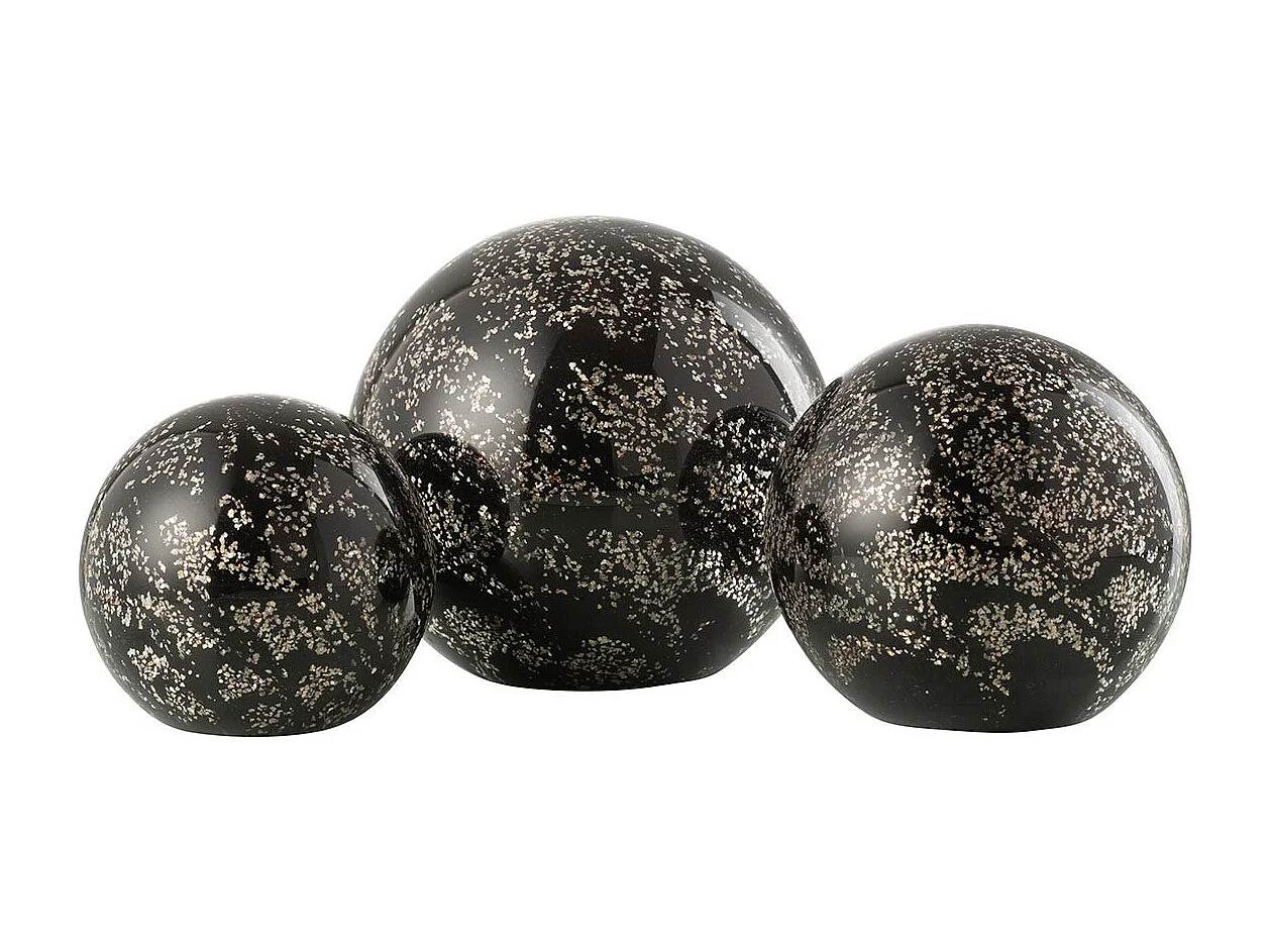 Presse-Papier en Verre "Stardust" 10cm Noir & Or