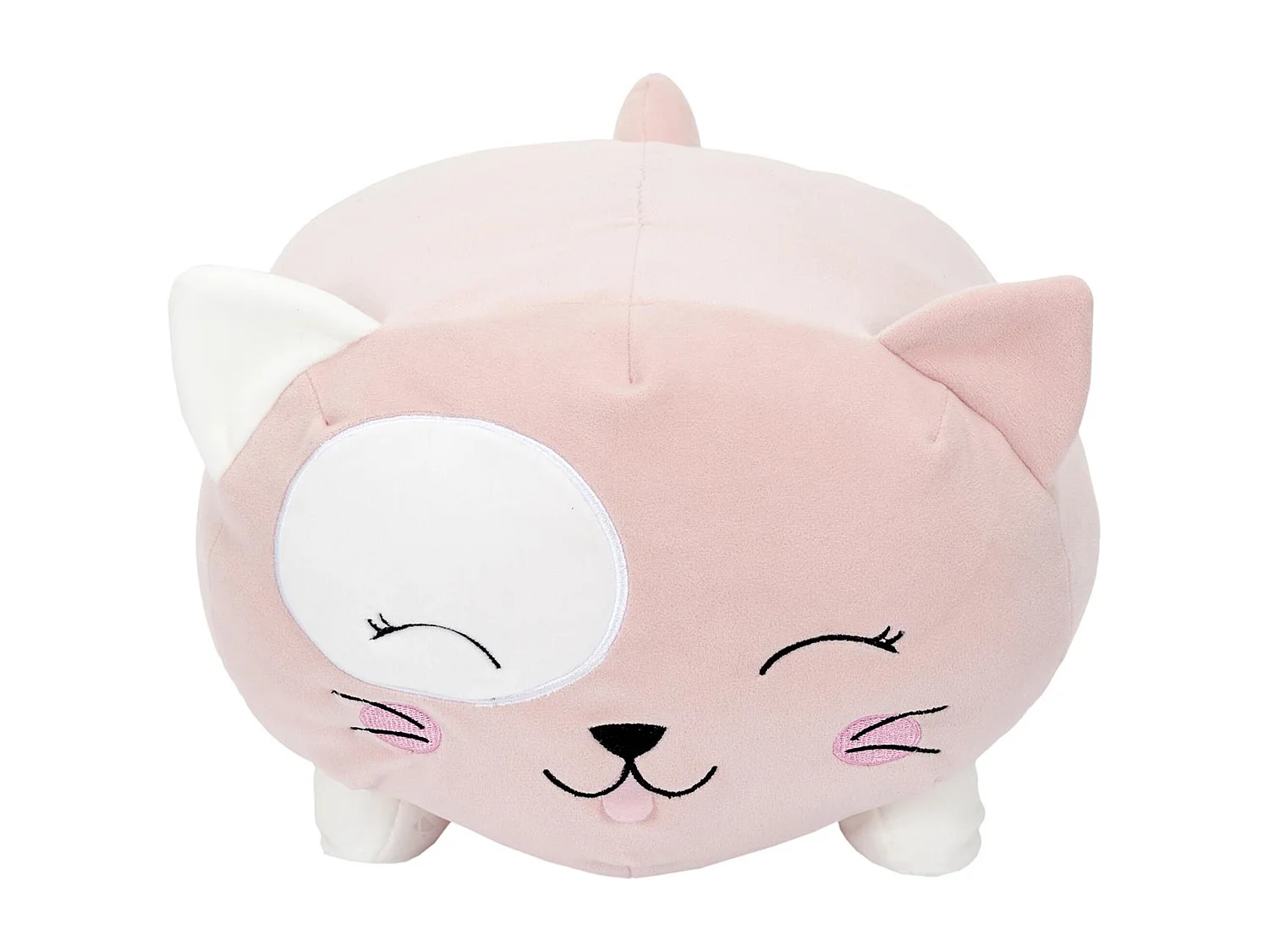 Peluche coussin en polyester personnage chat 30x30 cm collection PETS rose