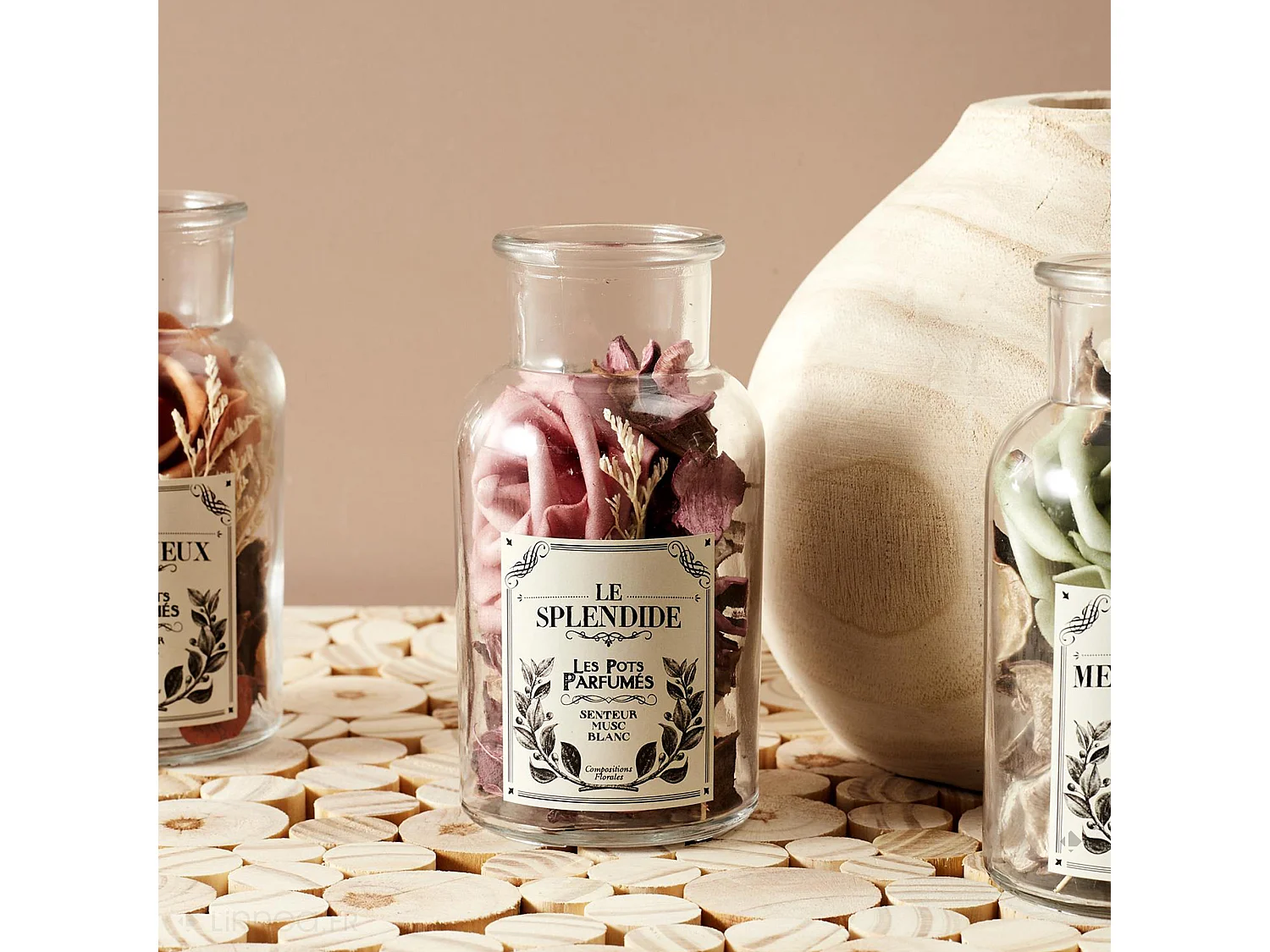 Pot pourri LES POTS PARFUMES "Le Splendide" rose senteur musc blanc