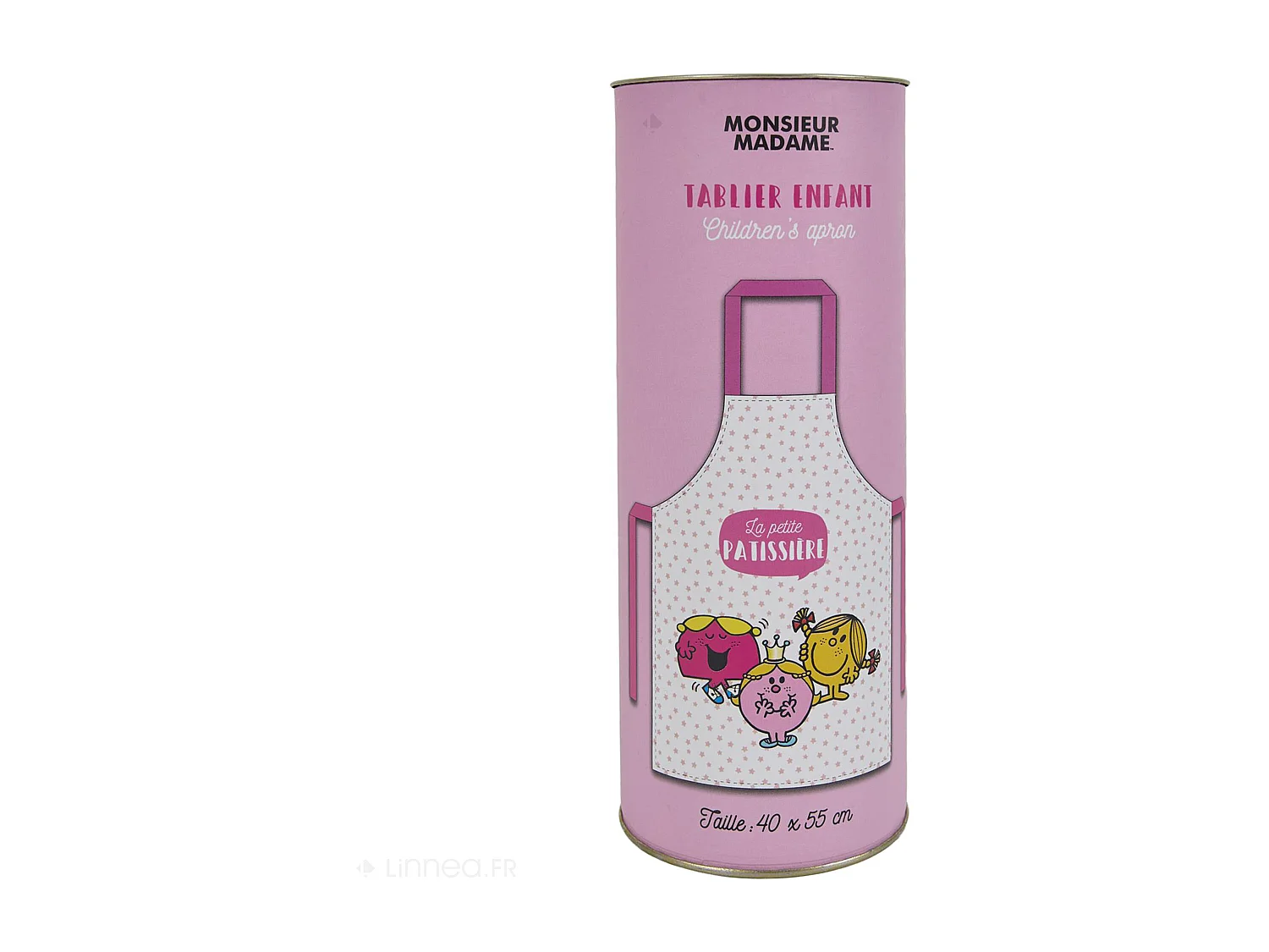 Tablier de cuisine enfant MONSIEUR MADAME rose