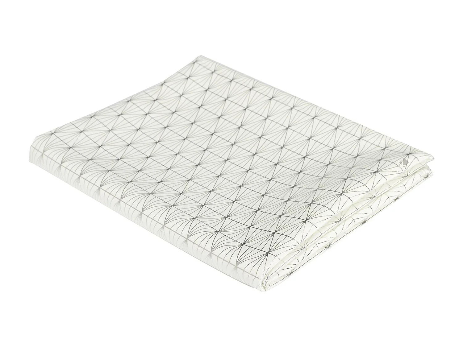 Nappe rectangle 140x250 cm GOLD motifs géométriques blanche argentée