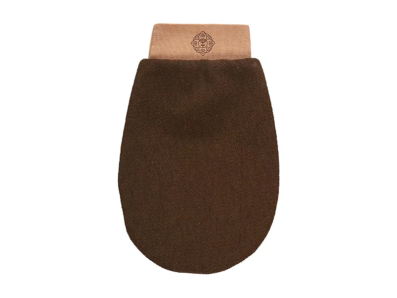 Lot de 2 gants de gommage en polyester collection ALMA marron