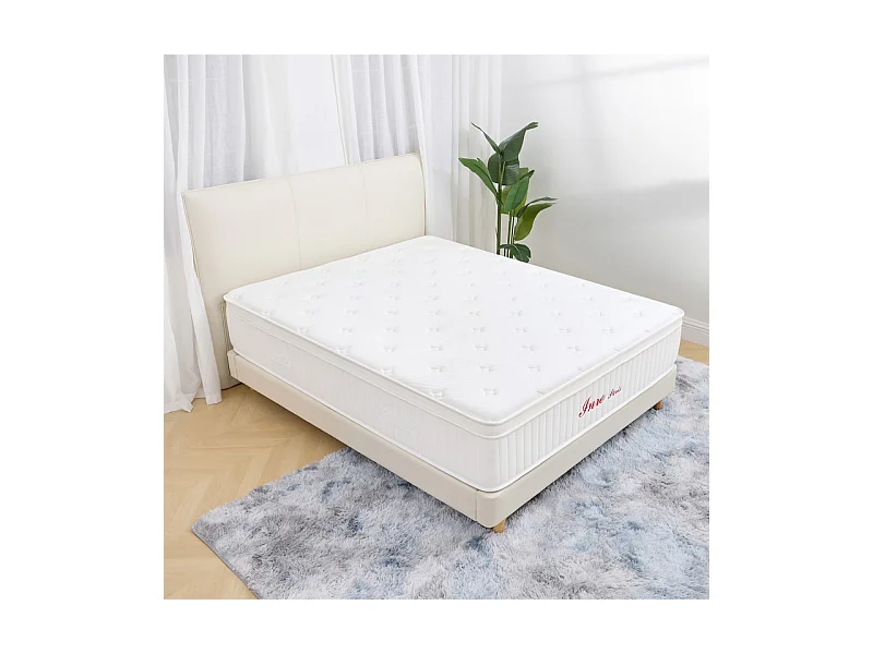 Matelas 160x200 cm INRE, Très Épais de 30 cm, Mousse Mémoire de Forme, Face Hiver Été, Respirant, 7 Zones Ergonomiques, Réversible, Soutien Parfait,Hypoallergénique