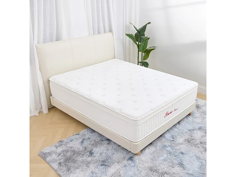 Matelas 160x200 cm INRE, Très Épais de 30 cm, Mousse Mémoire de Forme, Face Hiver Été, Respirant, 7 Zones Ergonomiques, Réversible, Soutien Parfait,Hypoallergénique