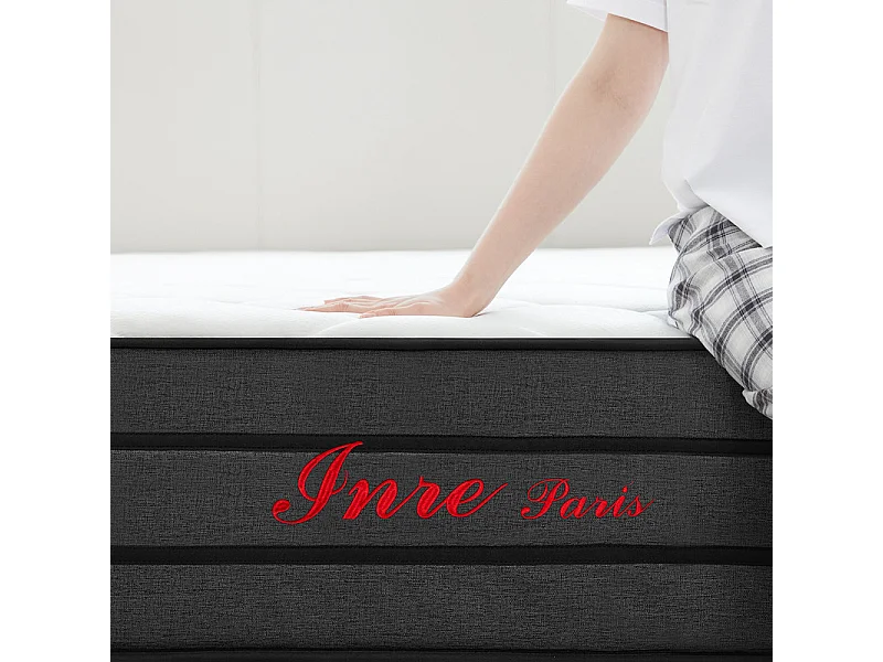 Matras 140x190 cm INRE Zeer dik 25 cm Traagschuim, Omkeerbaar Perfecte ondersteuning, Hypoallergeen