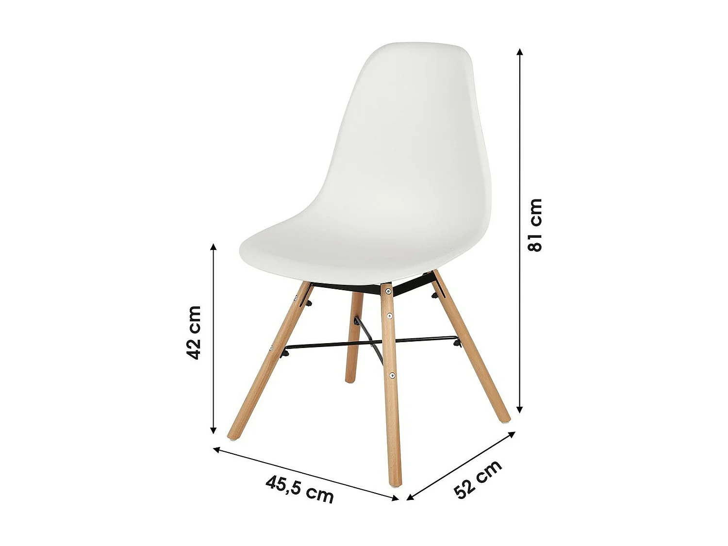 Lot de 4 chaises coloris blanc style scandinave. Collection JENKINS.