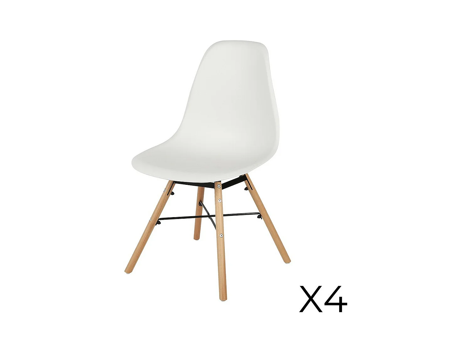Lot de 4 chaises coloris blanc style scandinave. Collection JENKINS.