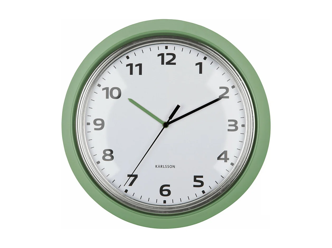 Horloge murale Modern Retro D34cm Vert  Present Time
