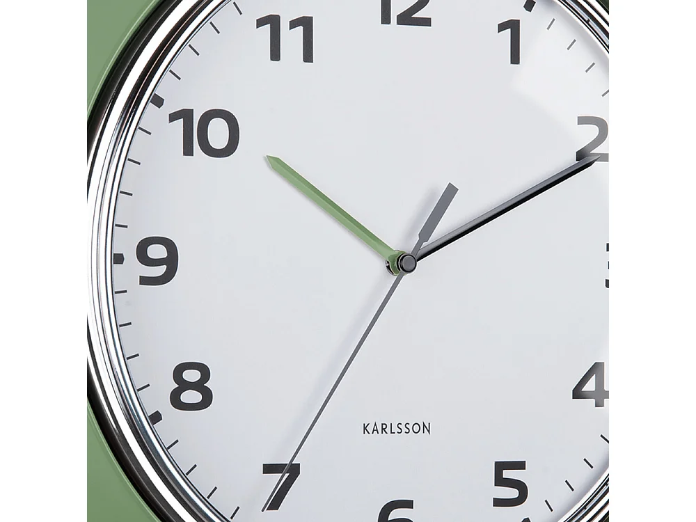 Horloge murale Modern Retro D34cm Vert  Present Time