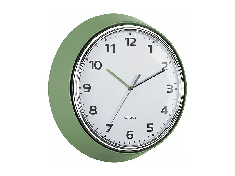 Horloge murale Modern Retro D34cm Vert  Present Time