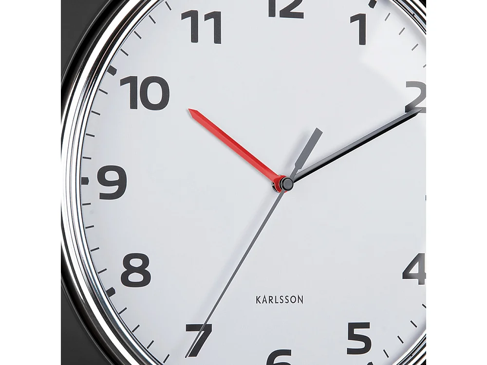 Horloge murale Modern Retro D34cm Noir  Present Time