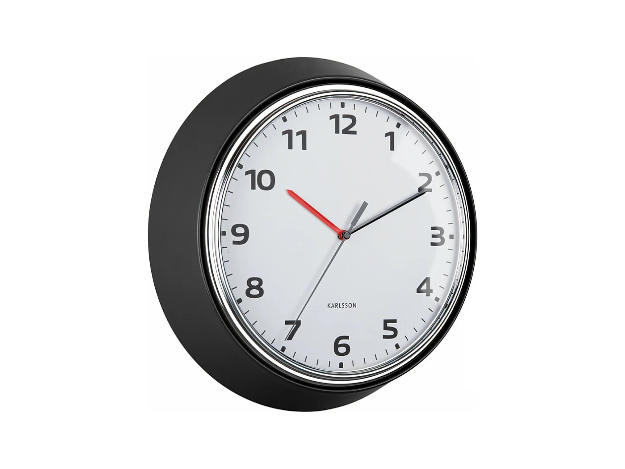Horloge murale Modern Retro D34cm Noir  Present Time