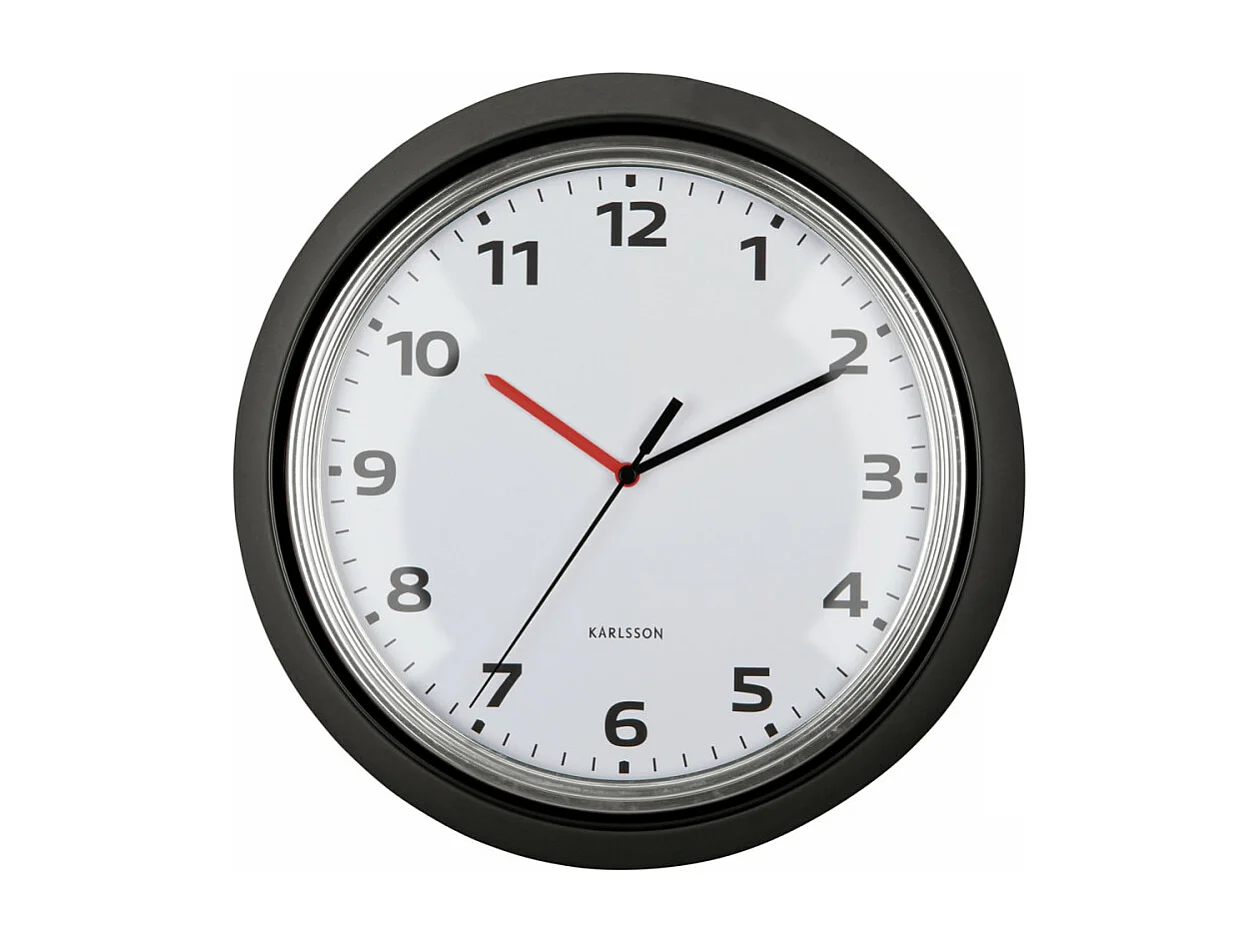 Horloge murale Modern Retro D34cm Noir  Present Time