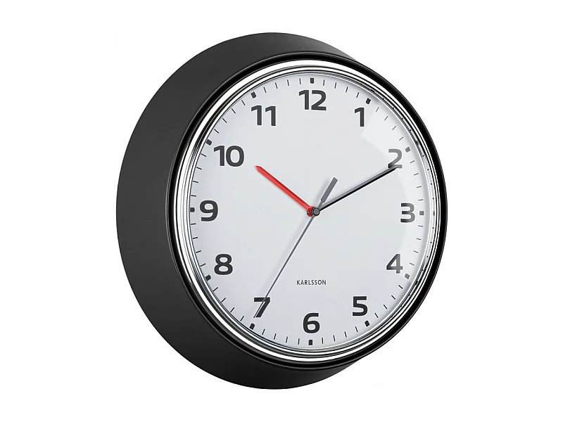 Horloge murale Modern Retro D34cm Noir  Present Time