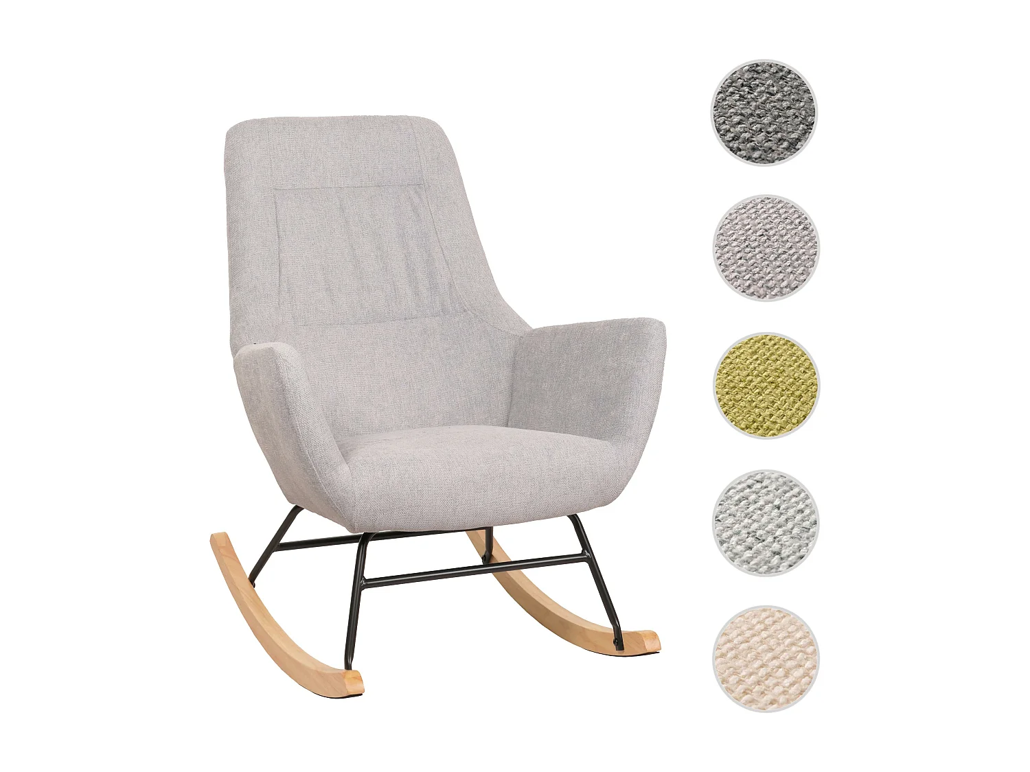 Chaise à bascule MCW-N13,  gris clair