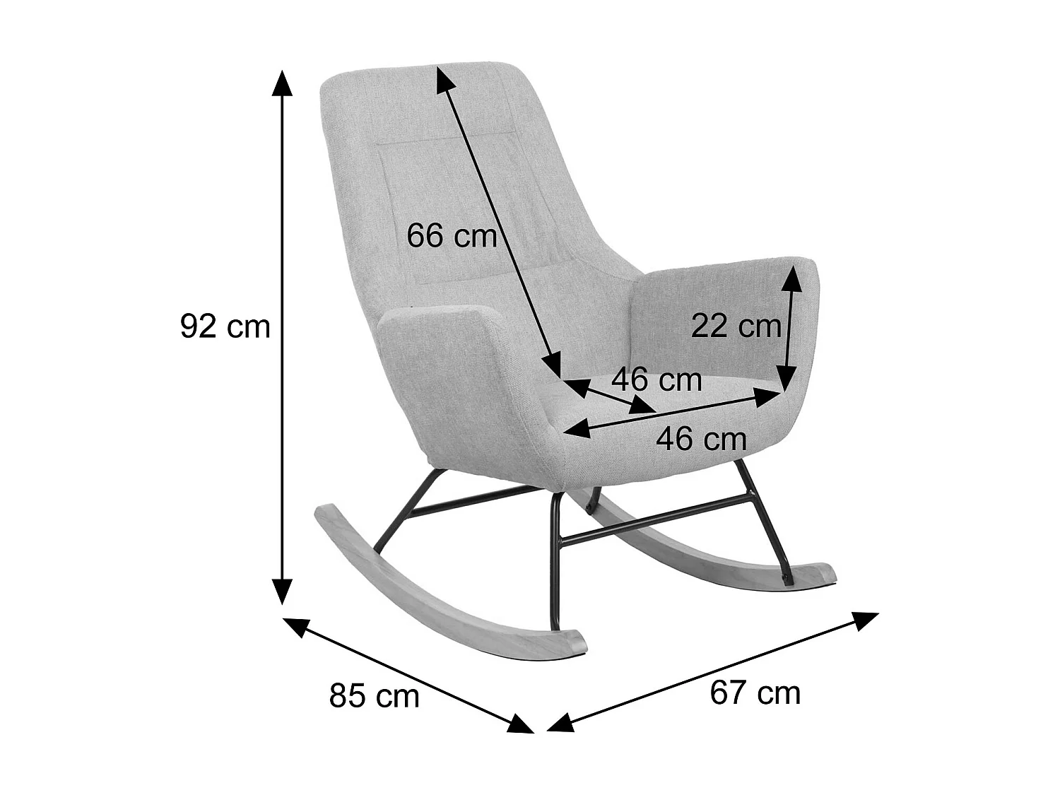 Chaise à bascule MCW-N13,  marron