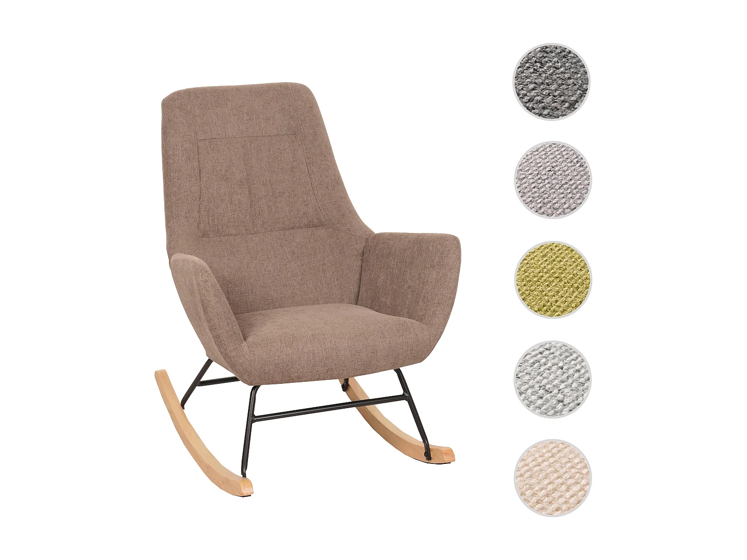 Chaise à bascule MCW-N13,  marron