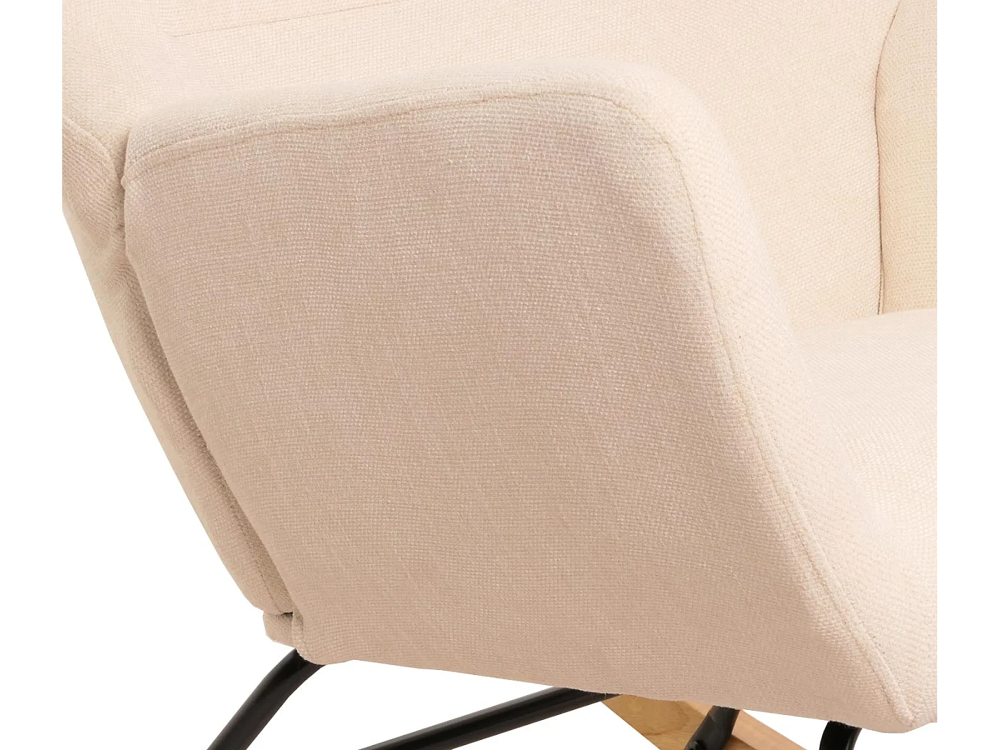 Fotel bujany MCW-N13,  kremowy