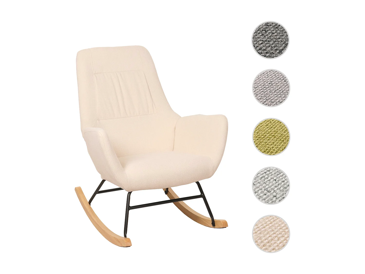 Fotel bujany MCW-N13,  kremowy