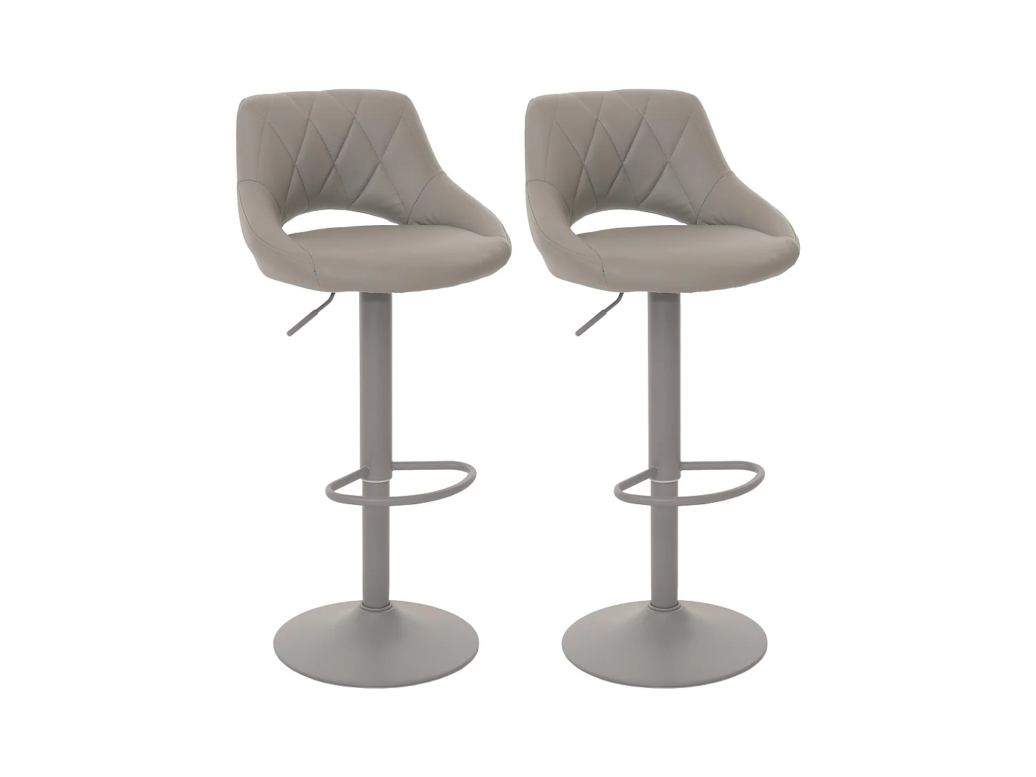 Lot de 2 tabourets de bar MCW-N64,  gris