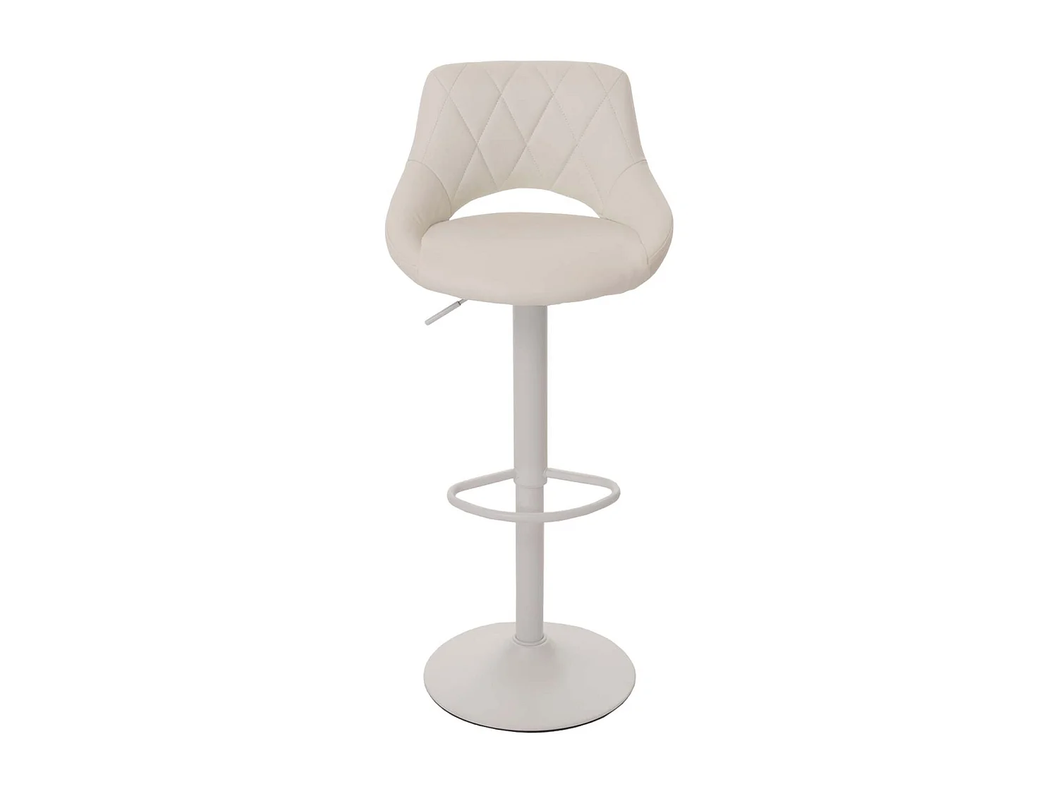 Lot de 2 tabourets de bar MCW-N64,  blanc