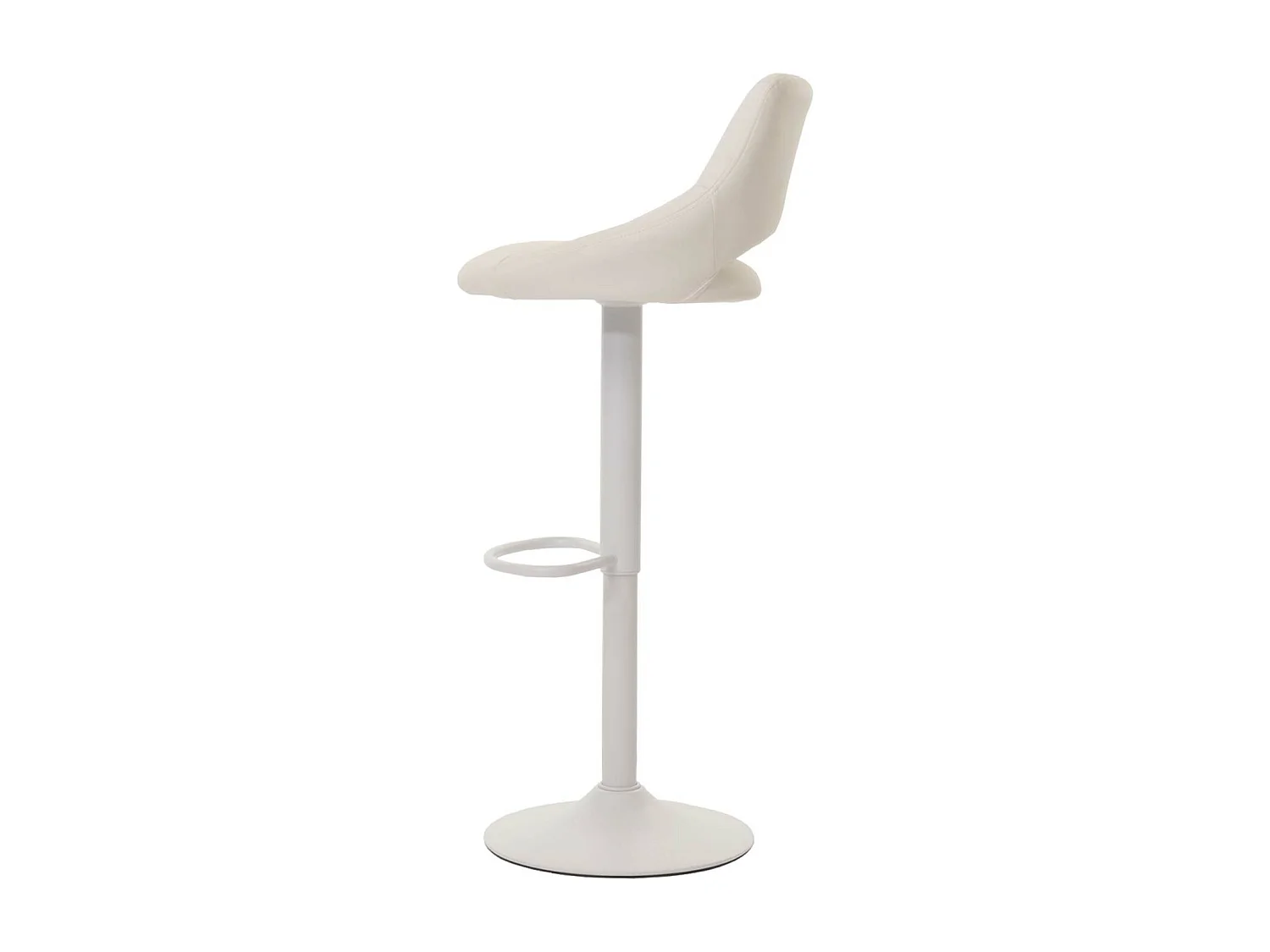 Lot de 2 tabourets de bar MCW-N64,  blanc