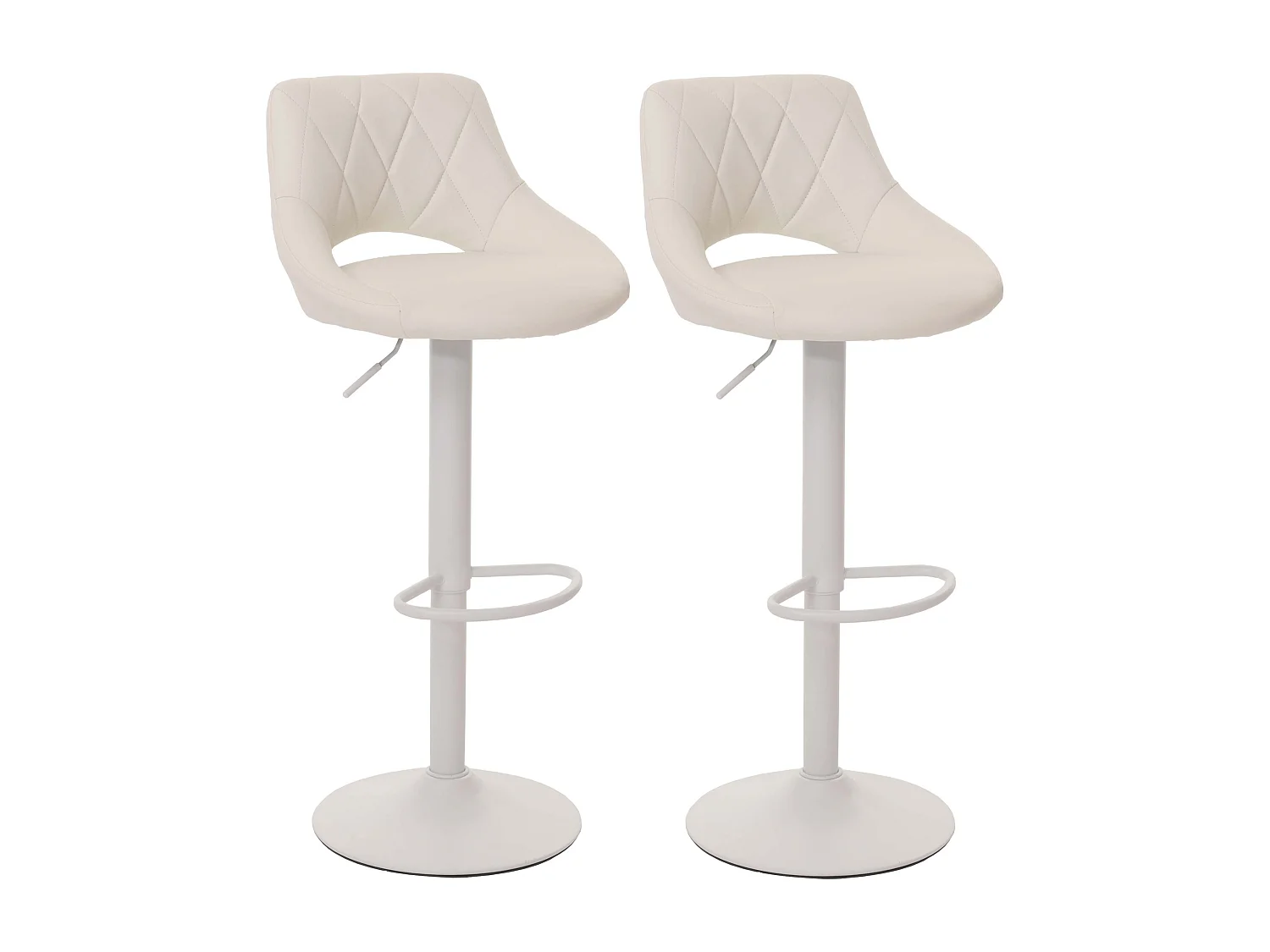 Set of 2 bar stools MCW-N64,  white