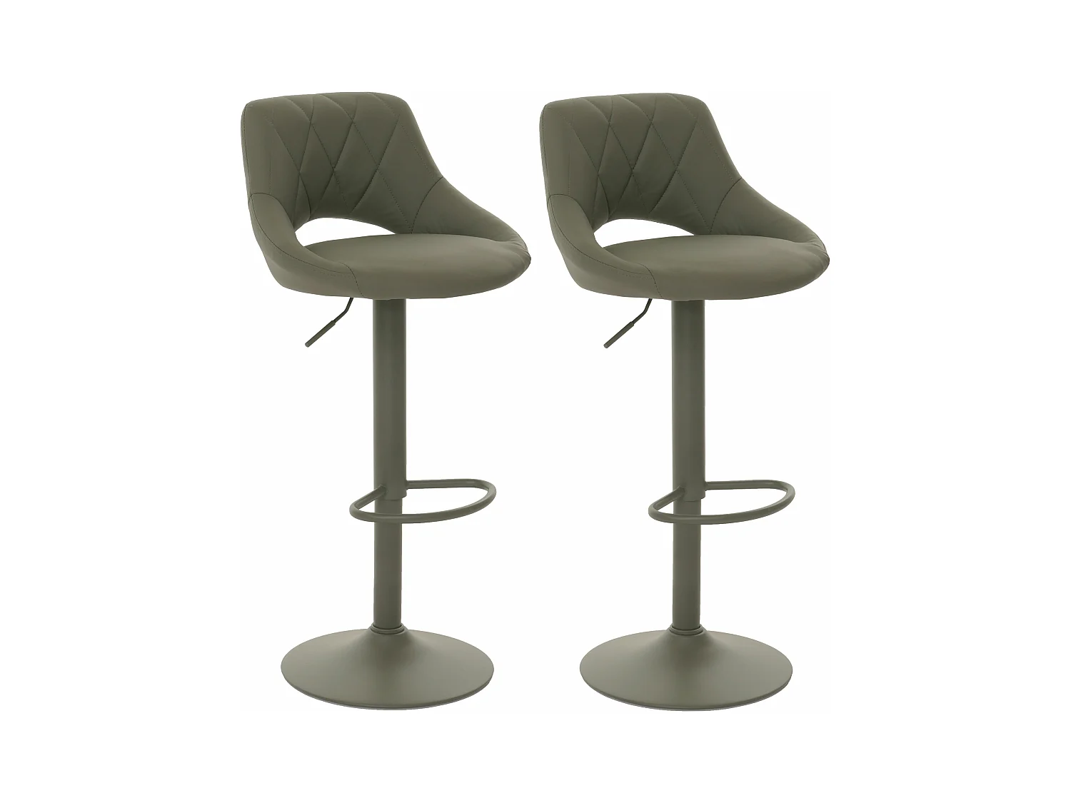 Lot de 2 tabourets de bar MCW-N64,  vert