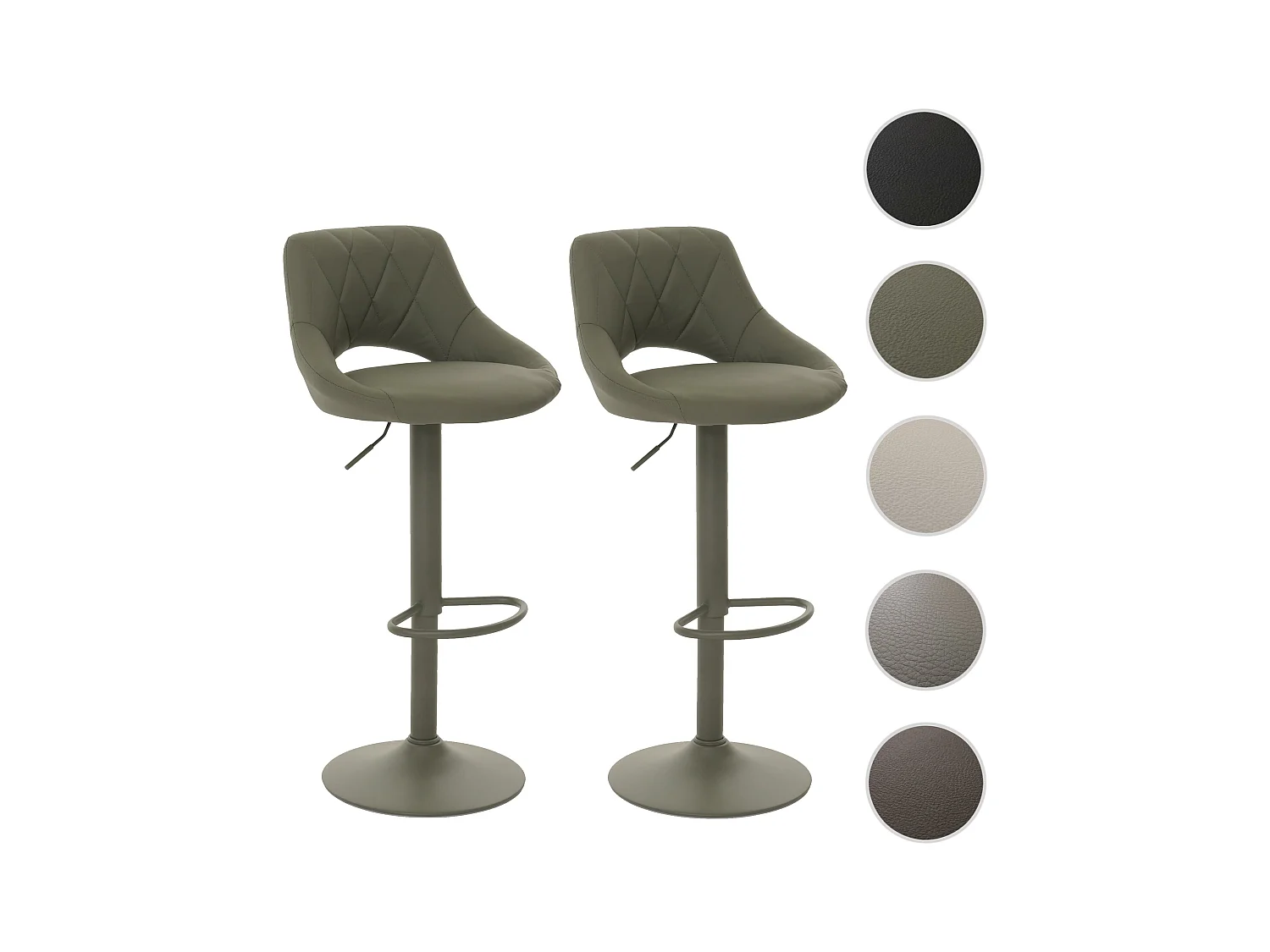 Set van 2 barkrukken MCW-N64,  groen